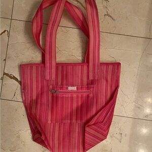 Stylish Pink Striped Tote Bag